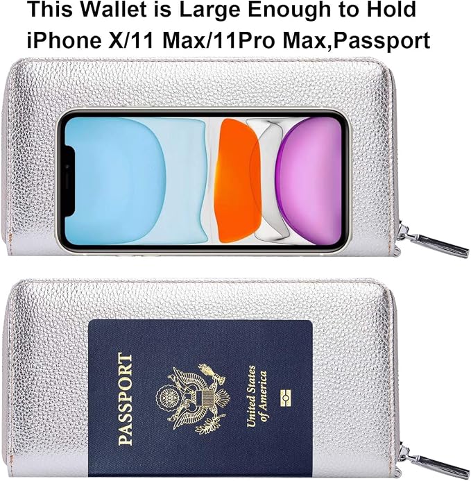 Lavemi Small Compact Women Wallet RFID Blocking Genuine Leather Bifold Purse with ID Windows
