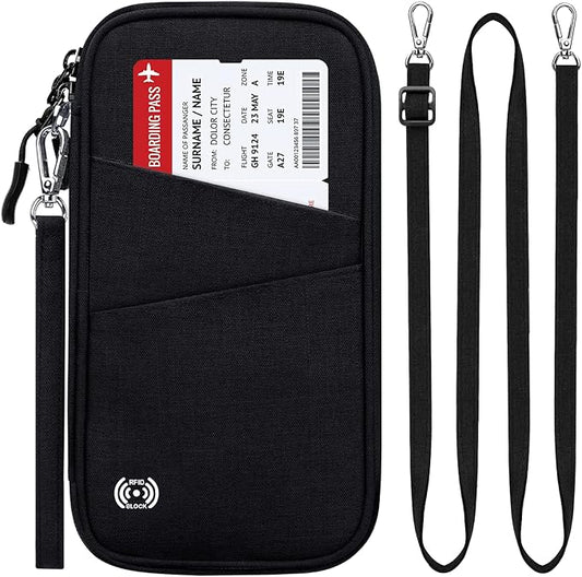 BKNOOU Passport Holder Family Rfid Blocking Travel Document Organizer,Travel Passport Wallet Waterproof Multiple Passport Holder for Traveling,Passport Organizer for Men Women