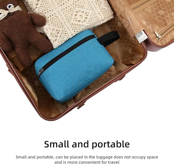 Icramsy Travel Toiletry bag Toiletry bag for women men Hanging Cosmetic bag Travel accessories for Women Men (Lake blue)