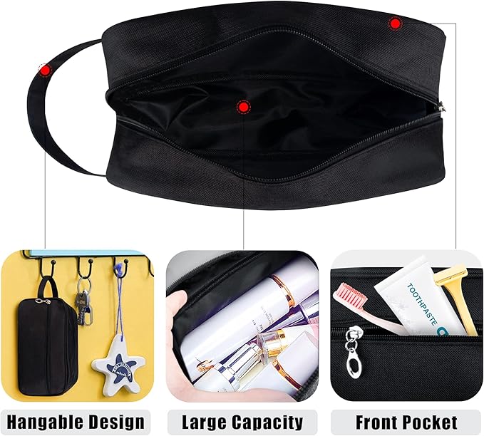 Toiletry Bag, Large Capacity Travel Bag for Toiletries, Waterproof Oxford Fabric Toiletry Organizer for Travel, Business Trips and Daily Use, Travel Essentials for Men or Women (Black)