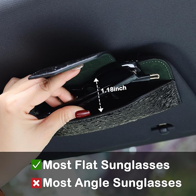 COOLYOUTH Sunglass Holder for Car Visor Car Sunglass Holder Glasses Holder with Clip Car Accessories for Women Men