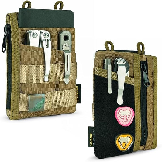 VIPERADE VE18 EDC Pouch, Pocket Organizer for Men, EDC Pocket Organizer, 3 Slots with 2 Zipper Pockets, Multitool Pouch
