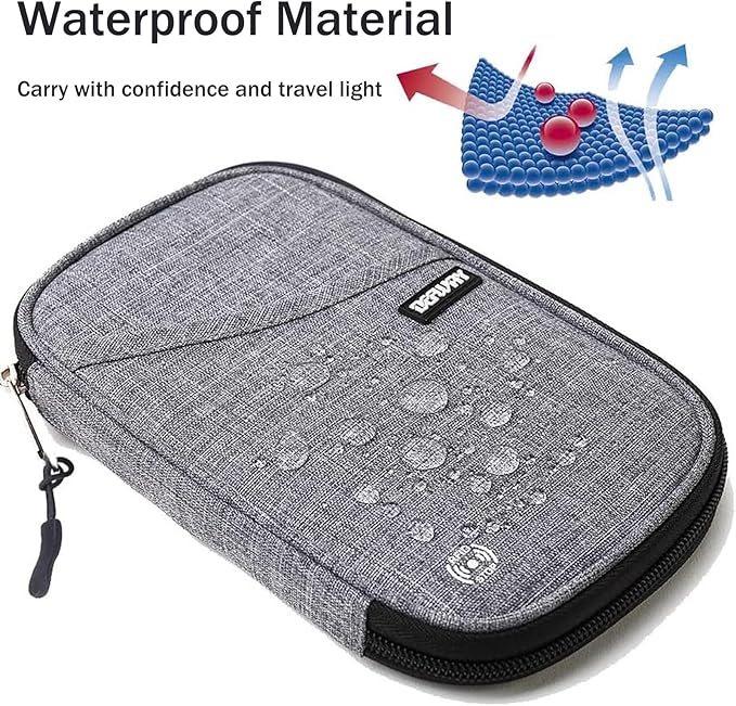 Passport Holder for Travel, Rfid Blocking Passport Wallet Travel Wallet Waterproof Case for Cards Passport Case, Travel Document Organizer Credit Cards Case Rfid Passport Holder for Travel