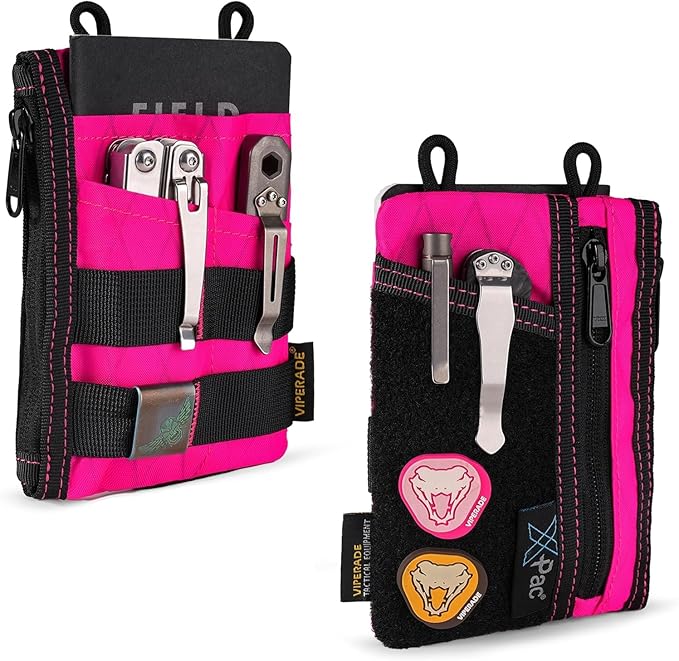 VIPERADE VE18 EDC Pouch, Pocket Organizer for Men, EDC Pocket Organizer, 3 Slots with 2 Zipper Pockets, Multitool Pouch