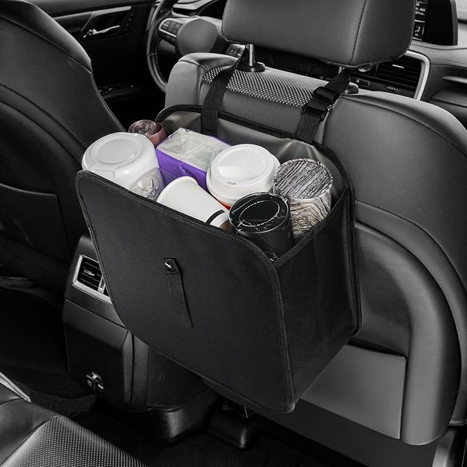Amiss Foldable Trash Can, Collapsible Garbage Bag for Car, Hanging Waterproof Leakproof Storage Bag, Automotive Interior Accessories, Multifunctional (2 Gallon)