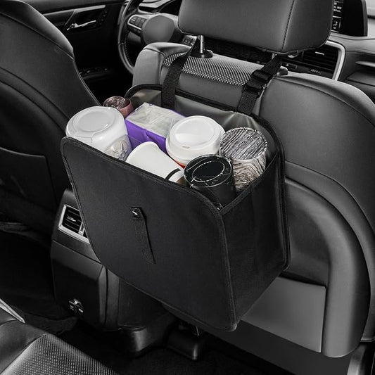 Amiss Foldable Car Trash Can, Collapsible Garbage Bag for Car, Hanging Waterproof Leakproof Trash Can Storage Bag, Automotive Interior Accessories, Multifunctional Car Storage Bag (3 Gallon)
