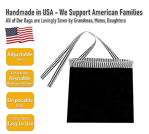 Car Trash Bag Hanging Front Seat Back Seat Headrest Console - Car Trash Bin with Reusable Waterproof Liner and Disposable Bags - Car Waste Basket (Small Black)