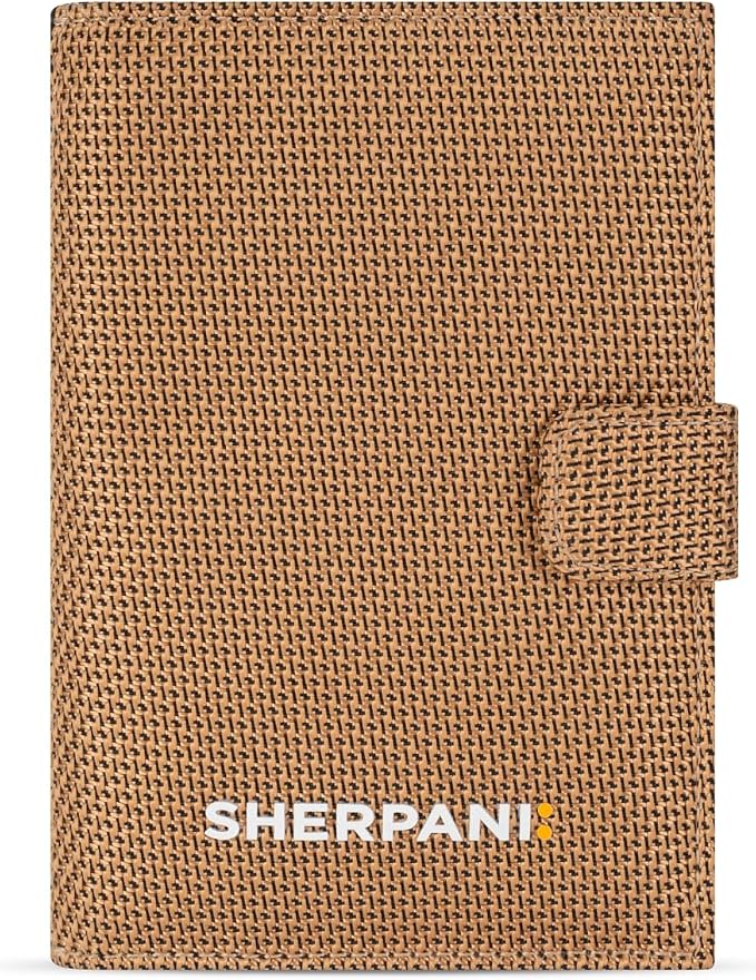 Sherpani Vienna, RFID Blocking Passport Holder, Travel Passport Cover Wallet, Travel Documents Organizer Protector, Travel Gift (Sand)