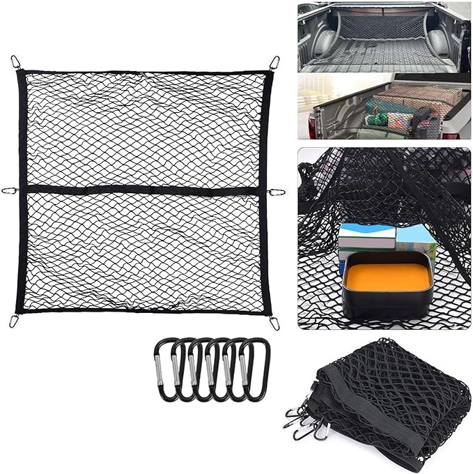 Highly Elastic Cargo Net, Double Layer Mesh Storage CargoNet Truck Elastic Cargo Luggage Storage Mesh Universal Travel Convenient
