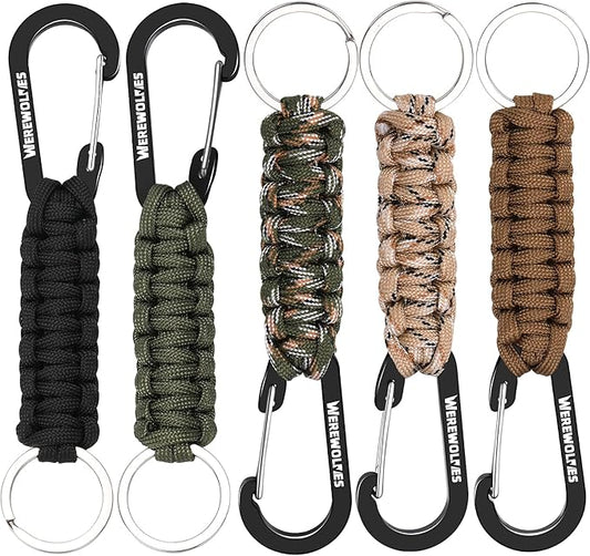 WEREWOLVES Paracord Keychain with Carabiner, Lanyard Clip for Keys