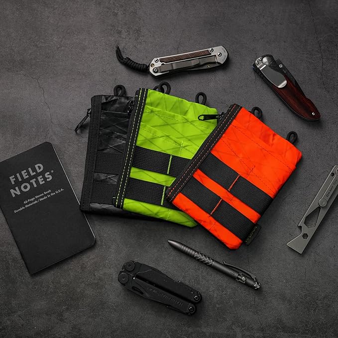 VIPERADE VE18 EDC Pouch, Pocket Organizer for Men, EDC Pocket Organizer, 3 Slots with 2 Zipper Pockets, Multitool Pouch