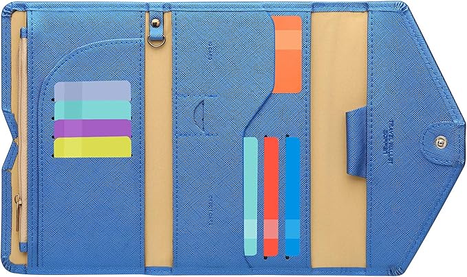 ZOPPEN Mulit-purpose Rfid Blocking Passport Holder Travel Wallet (Ver.4) Passport and Vaccine Card Holder ComboTri-fold Document Organizer Travel Essentials