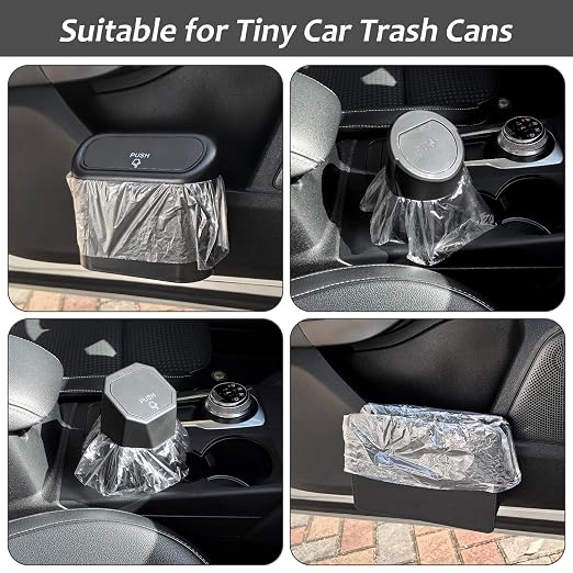 Accmor Mini Car Trash Can Bags for Auto Trash Bin, 120 Count Small Garbage Organizer Bags Tear-Resistant, Liner Refills (Vehicle Trash Can is not Included), White