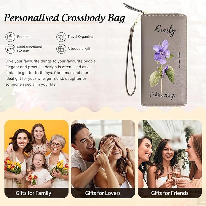 GEEAD Custom Design Wristlet Wallets for Women PU Leather RFID Blocking Wallet