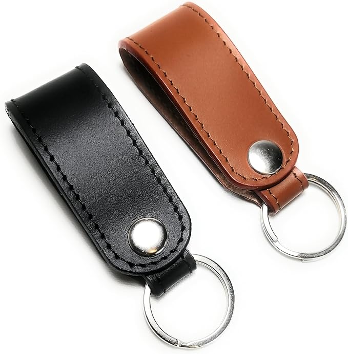 Key Chain Genuine Leather Car Keychain for Belt, Universal Key Fob Keychain Holder for Men and Women