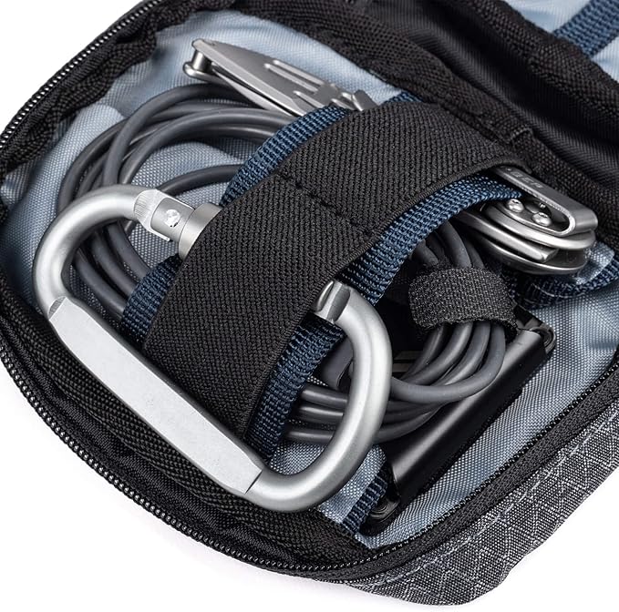 Think Tank Tech Accessory Pouch, Grey, Nylon, 9x9x6.25 inches, 6 Pockets, Zipper Closure