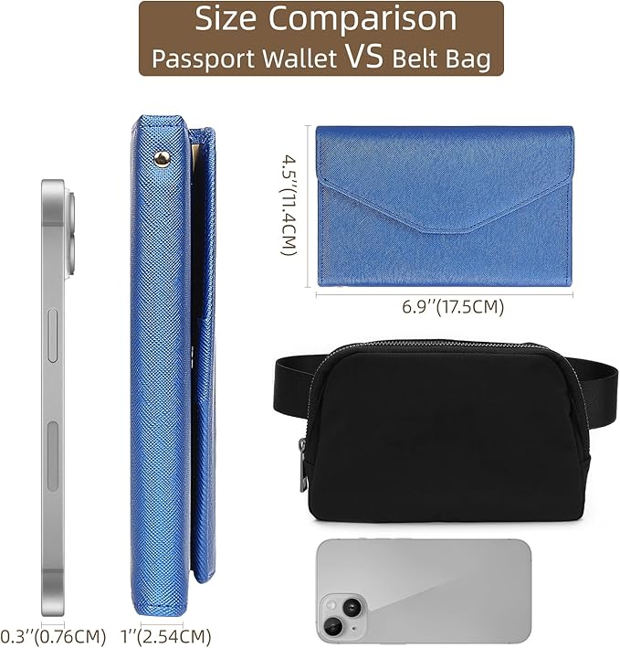 ZOPPEN Mulit-purpose Rfid Blocking Passport Holder Travel Wallet (Ver.4) Passport and Vaccine Card Holder ComboTri-fold Document Organizer Travel Essentials