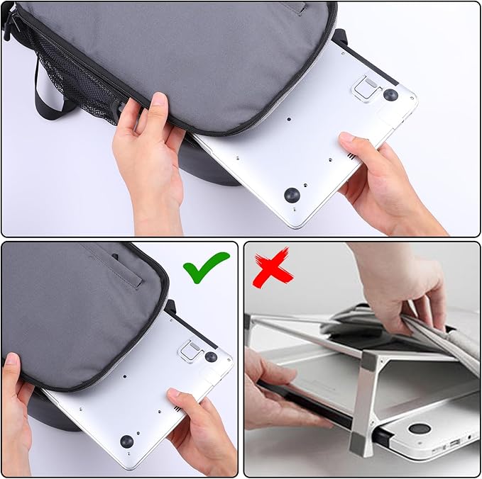 4PCS Portable Keyboard Riser Self Adhesive Laptop Stand Invisible Mini Computer Feet for Desk Computer Keyboard Stand Laptop Holder with Anti Slip Silicone(Sliver)