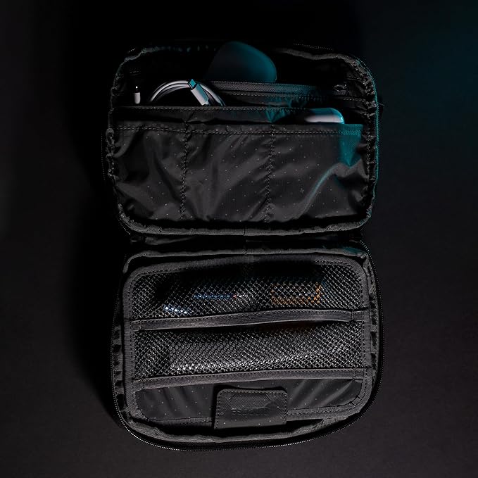 Incase A.R.C Accessory Organizer - Electronic Organizer Travel Case + Cord Storage - Efficient Cable Management - Compact & Durable Electronics Organizer, Black (10 x 3 x 2 in)