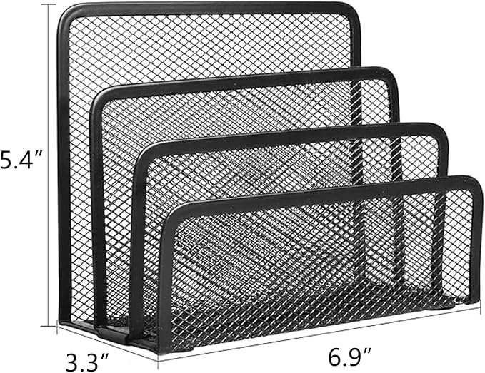Mail Organizers 2 Pack Metal Mesh Desk Letter Sorter Small Desktop File Holder for Bills Magazines Papers Documents Office Envelopes