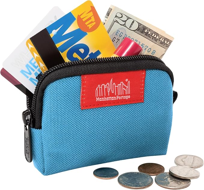 Manhattan Portage Coin Purse With Zipper Closure Pouch Eclectic Colors Credit Card ID Card Jewelry Keys Water Resistant Gift 1000D CORDURA® Everyday Carry