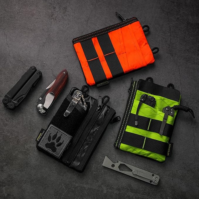 VIPERADE VE18 EDC Pouch, Pocket Organizer for Men, EDC Pocket Organizer, 3 Slots with 2 Zipper Pockets, Multitool Pouch