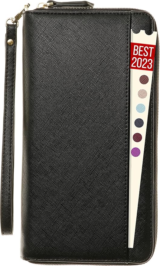 Travel Document Organizer - RFID Passport Wallet Case Family Holder Id Wristlet