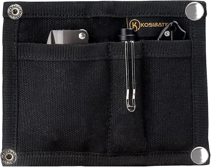 Kosibate EDC Pouch, EDC Organizer, Tool Pouch for Knife/Flashlight/Tactical Pen/Card-Men's Slim Pocket Organizer for Daily Carry