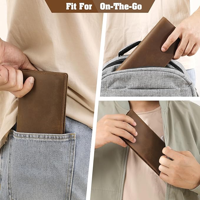 Jack&Chris Genuine Leather Wallet Women, Multi-Card RFID Bifold Wallet with Zipper Coin Pocket, Credit Card Holder for Women