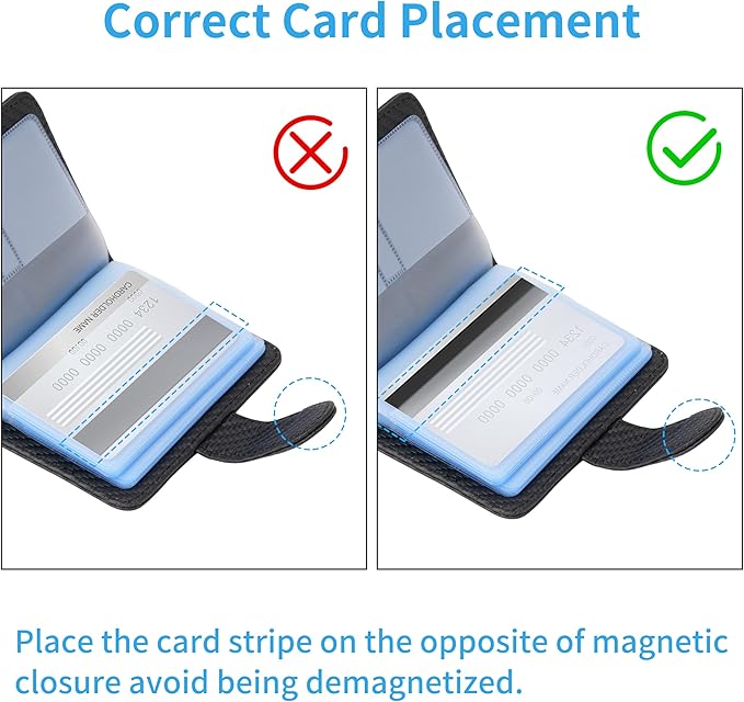 Wisdompro Credit Card Holder, Slim Leather RFID Blocking Wallet Debit Card Protector Organizer Case (20 Card & 7 Memory Card Slots)-Vertical Microfiber Black