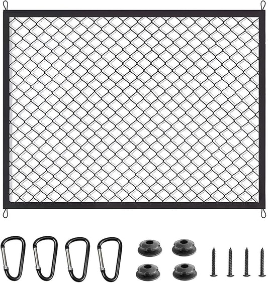 BAILALIBO Cargo Net Stretchable, Adjustable Elastic Trunk Mesh Nets with Metal Hook Universal for SUV, Trucks, Car Exterior Accessories for Secure Storage (32x24 inch)