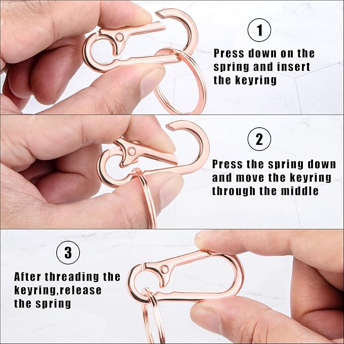 Wikavanli Metal Keychains Keyring Key Chain Ring Clip Holder Organizer for Home Car Keys Key Finder Women Men