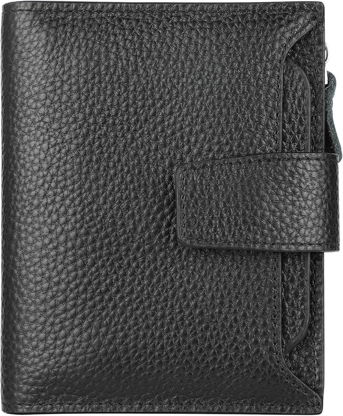 Lavemi Small Compact Women Wallet RFID Blocking Genuine Leather Bifold Purse with ID Windows