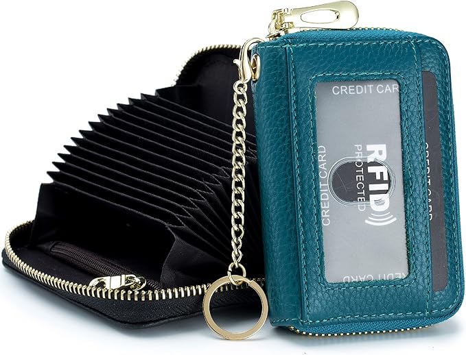 imeetu Rfid Credit Card Holder,Genuine Leather Businese Card Case,Rfid Blocking Wallet for Women & Men