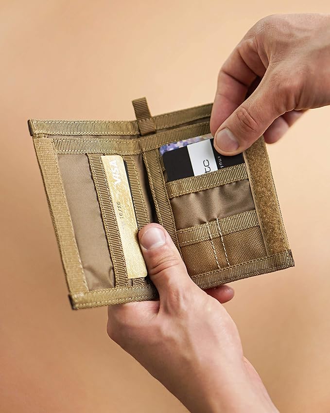 Chameleon Bifold Mens Nylon Wallet-Military Tactical Men Wallet- Canvas Thin Front Pocket Travel Bi-Fold Wallet-Best Nylon Travel Pouch