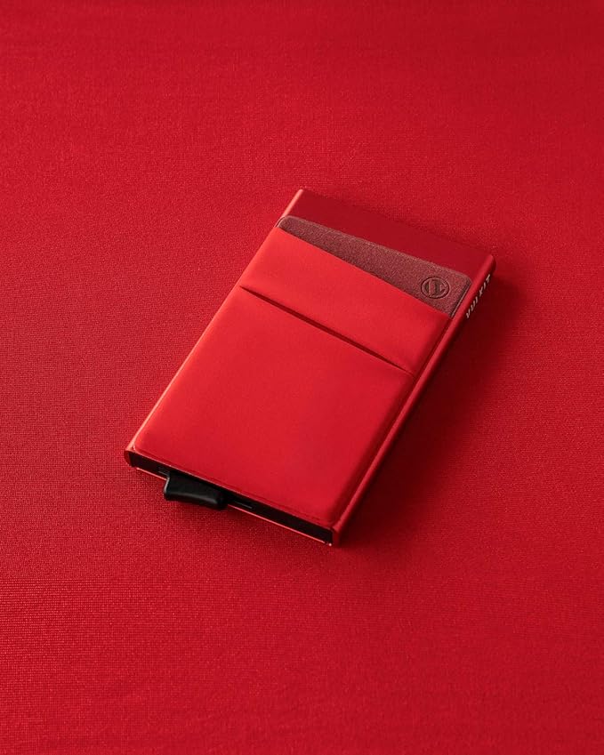 VULKIT Card Holder with Money Pocket Pop Up Wallet RFID Blocking Slim Metal Bank Card Case Holds 5 Cards and Notes