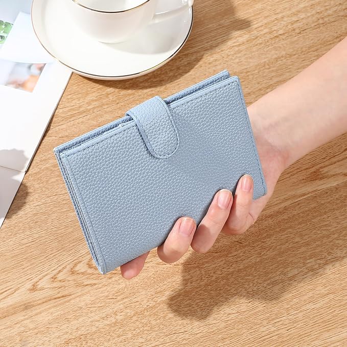 Passport Holder Wallet for Women,RFID Blocking Zippered Coins Pocket and Cash Slot Slim Compact Travel Wallet Passport Cover Case
