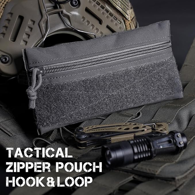 WYNEX Tactical Tool Zipper Pouch, Bag Insert EDC Organizer Utility Admin Storage Pocket Accessories Snack Pouch with Hook Backing for MK3 MK4 Chest Rig