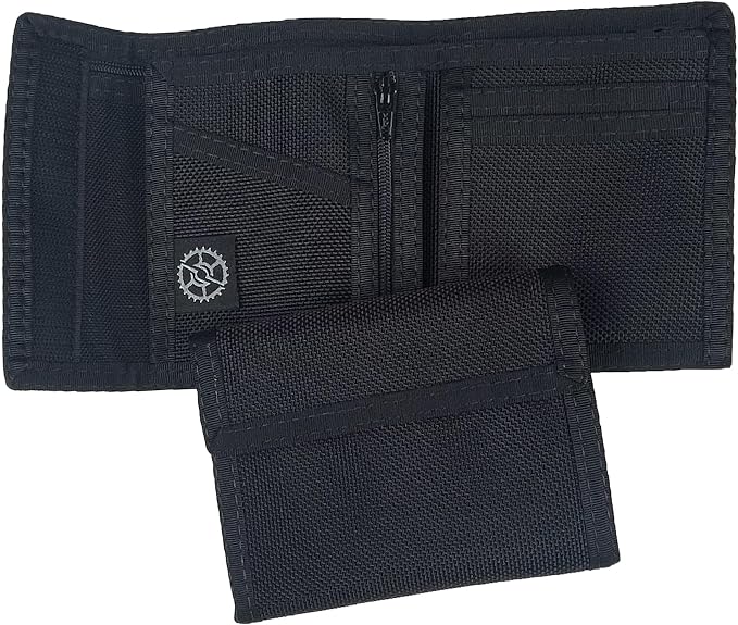 Sprocket Nylon Billfold Wallet with Zippered Coin Pocket (Black Ballistic)