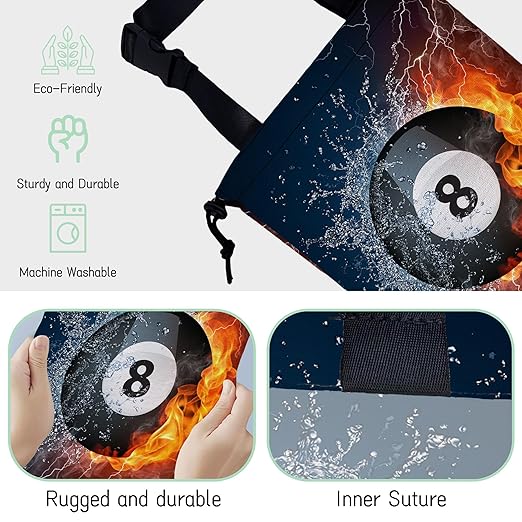 Billiards Ball Car Garbage Bag,Waterproof Small Car Trash Bag Hanging Back of Seat,Drawstring Hanging Car Trash Bag with Adjustable Buckle for Car Accessories