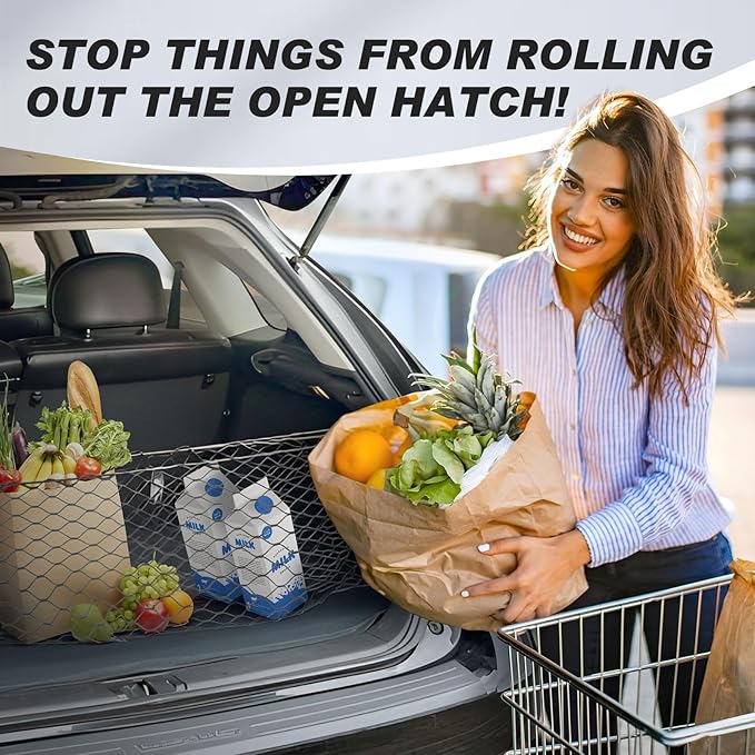Karltys Envelope Style Cargo Net for Toyota Highlander 2020-2025 2026, Heavy Duty Rear Trunk Cargo Net for Highlander Accessories, Elastic Nylon Mesh Storage Netting Organizer