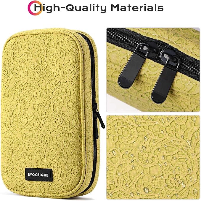 BYOOTIQUE Travel Makeup Brush Holder Bag Cosmetic Brush Organizer Rococo Yellow