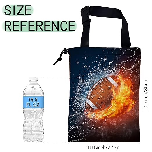 American Football Car Trash Bag,Fire and Water Hanging Drawstring Car Garbage Bag,Waterproof Canvas Car Back Seat Organizer with Adjustable Buckle,for Vehicles,SUVs,Camping,Road Trips