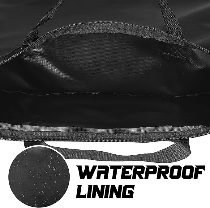Kingdder 2 Pcs Large Travel Laundry Bag for Dirty Clothes with Handle 18" x 23" Heavy Duty Waterproof Wet Dry Bags with 2 Zippered Pockets for Swimsuit Sports Gym Dorm Towel Home(Black)