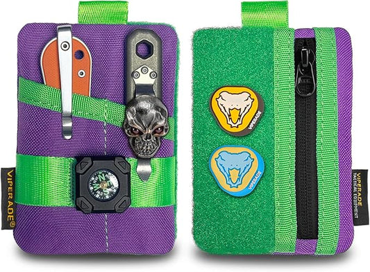 VIPERADE VE15 Small EDC Pouch, Pocket Organizer, EDC Pocket Pouch with DIY Patches Area, EDC Pocket Organizer Wallet for Cards, Small Tool Pouch for EDC Gears