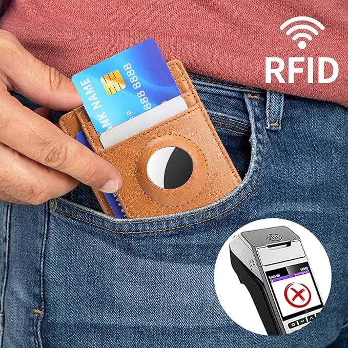 FALAN MULE Slim Wallet Men RFID blocking Leather Stylish Minimalist Front Pocket Wallets for Men
