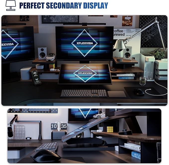 Upgraded Adjustable Folding VESA Stand for 10??4" Screens ??Includes Extension for Recessed VESA, 75x75/100x100mm Compatible, Ideal for Tablets, DJ Gear, POS, Secondary Monitors