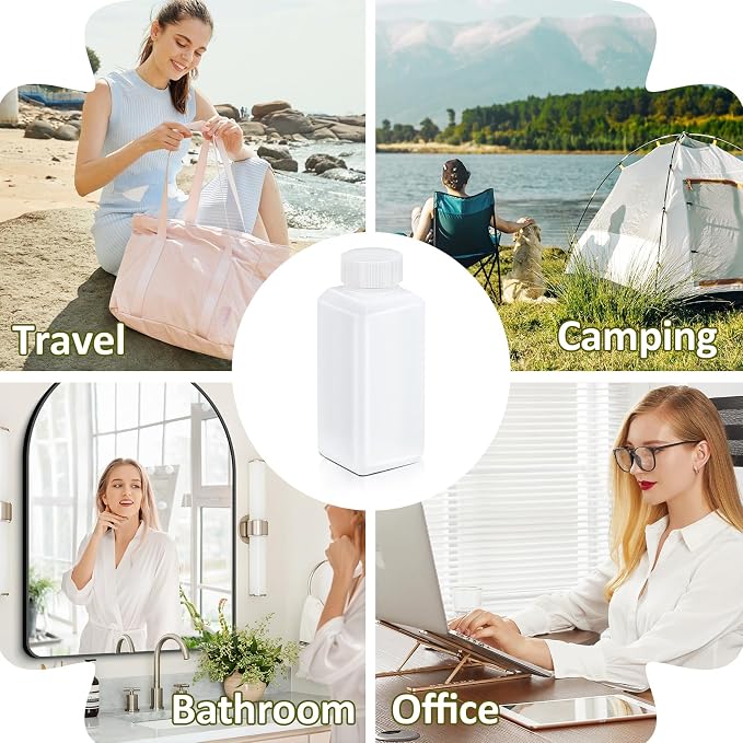 8oz/250ml Leak Proof Plastic Bottles with Caps for Liquids Sample, Reusable Small Bottles Containers for Travel, Camping and Hiking (Translucent, 10 Pcs)