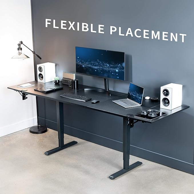 VIVO Clamp-on 30 x 12 inch Foldable Desk Extender, Wrist Support Arm Rest, Office Keyboard Tray, Side Table Extension Attachment, Black, DESK-EXT30