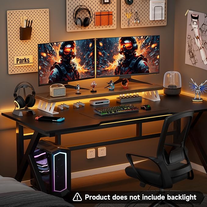 Monitor Stand Riser, 39 Inch Large Wood Monitor Stands for 2 Monitors